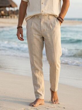 Joseph Abboud Joe Tan Linen Pants Size 46